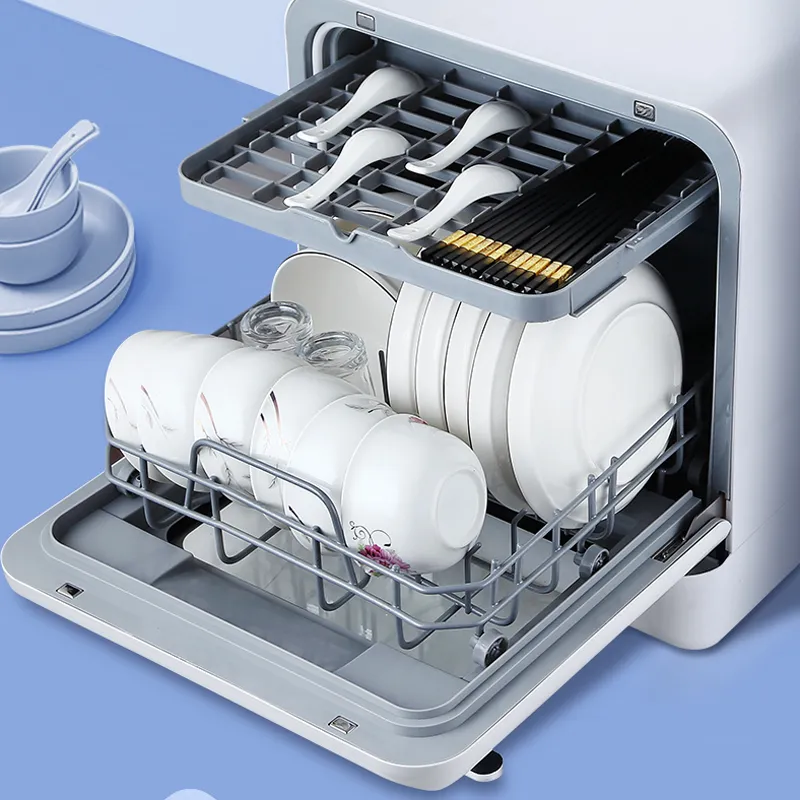 White dishwasher for four place settings :Dishwasher 220V
